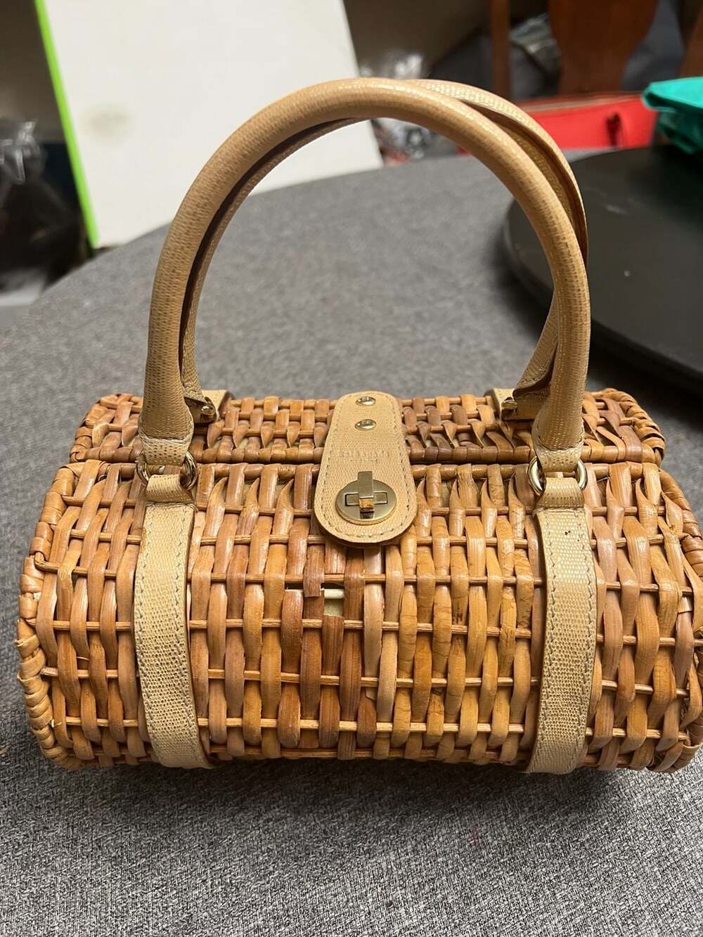 Vintage Kate Spade New York Wicker Barrel Handbag